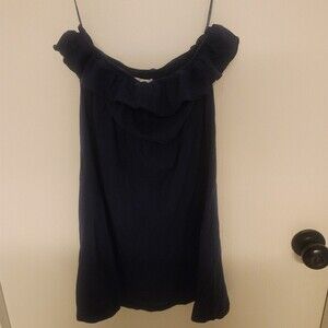 Navy blue strapless dress